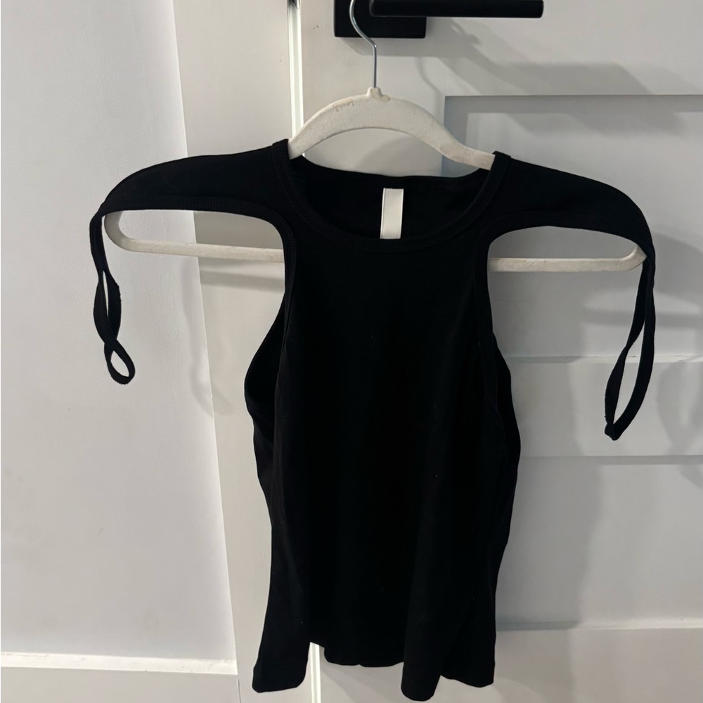 Dion Lee Black Tank Top with Tie Straps